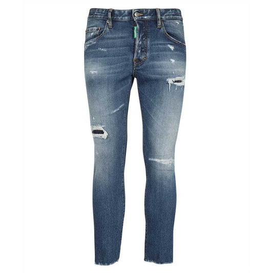 Dsquared2 Skater Jean Green Badge Blue Denim Pants S78LB0057 S30817 SKATER JEAN 470