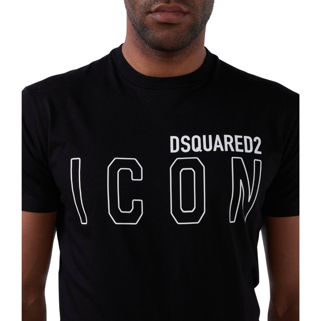 DSQUARED2 Icon Outline Logo Black  T-Shirt S