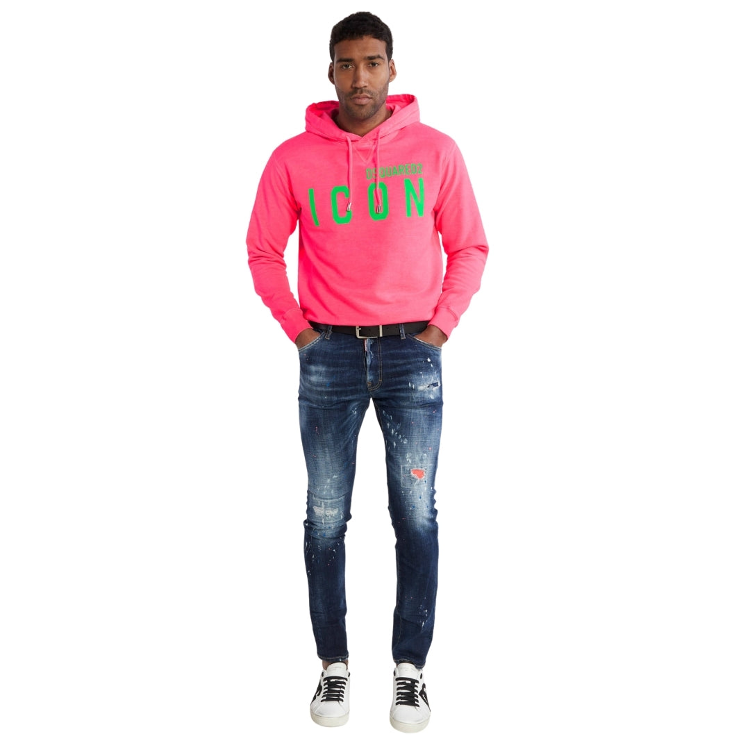 DSQUARED2 Icon Regular Fit Pink Hoodie L