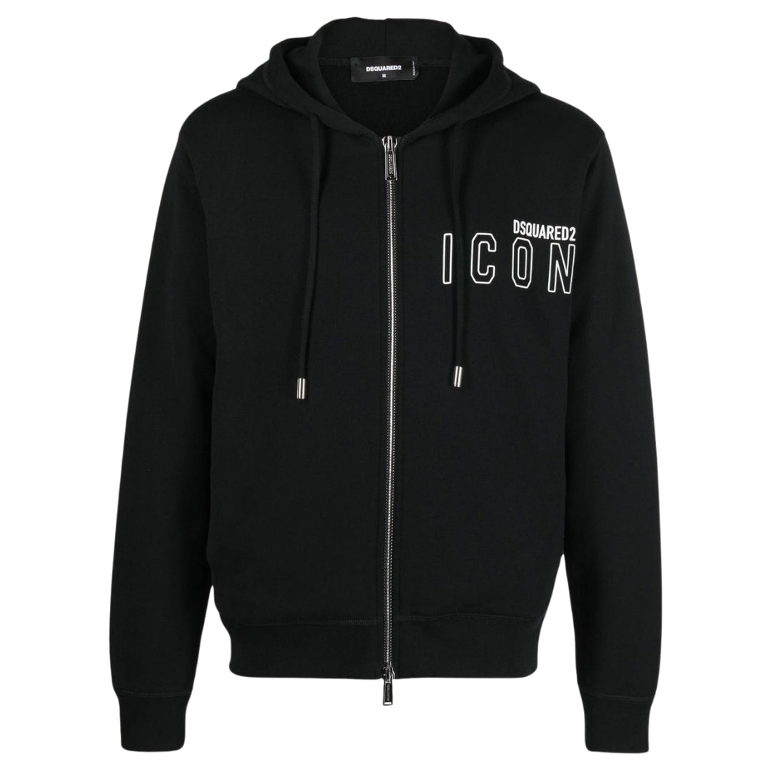 DSQUARED2 Icon Outline Logo Zip Black Hoodie S