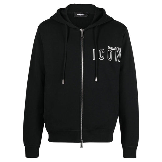DSQUARED2 Icon Outline Logo Zip Black Hoodie S