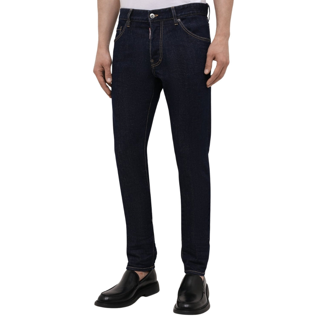 DSQUARED2 Cool Guy Jeans Icon Print Pocket Dark Wash Blue Jeans W30