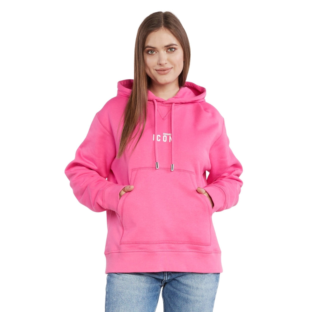 DSQUARED2 Icon Small Logo Pink Hoodie M