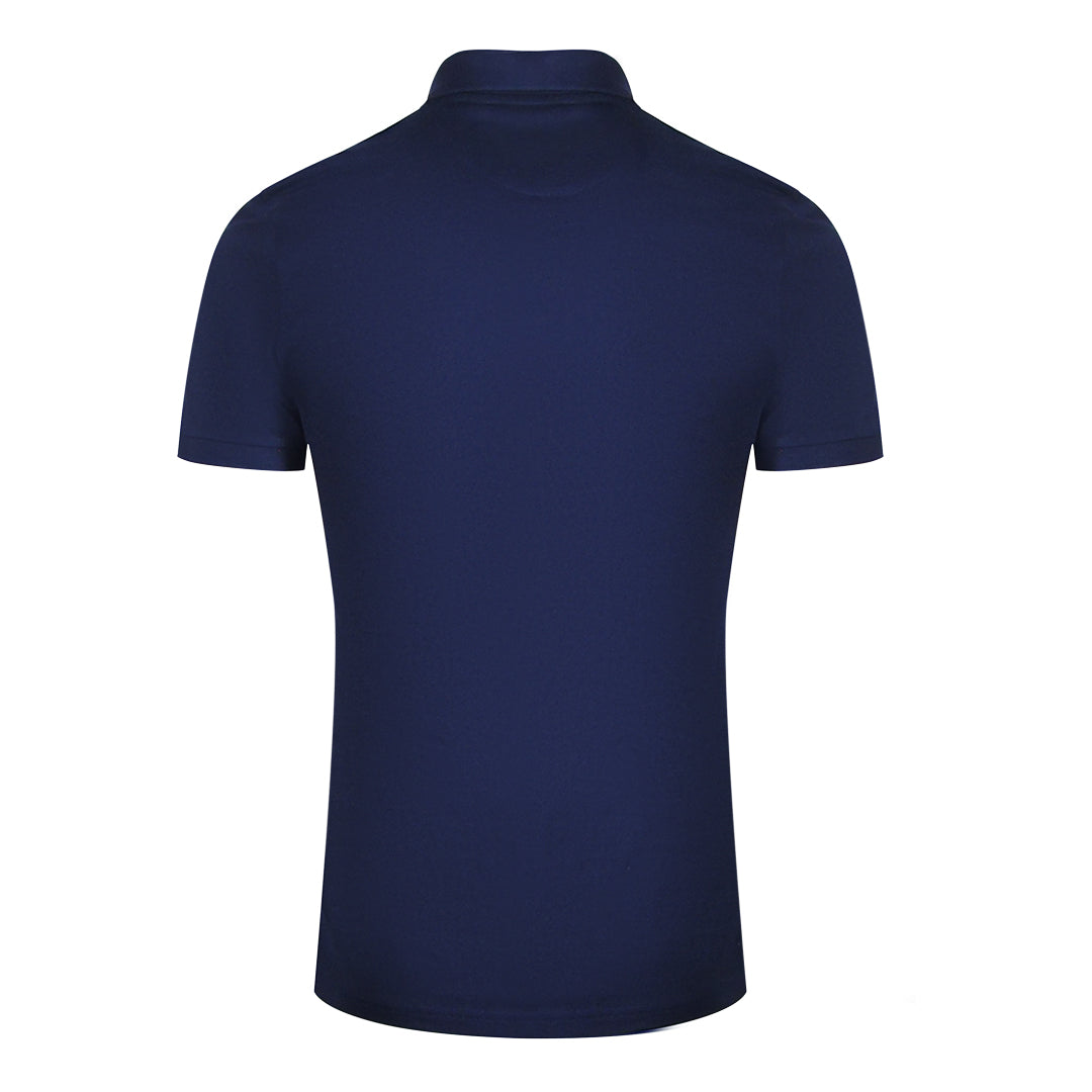 Lyle Scott Navy Blue Co Ordinate Print Logo Short Sleeved Polo Shirt - Style Centre Wholesale