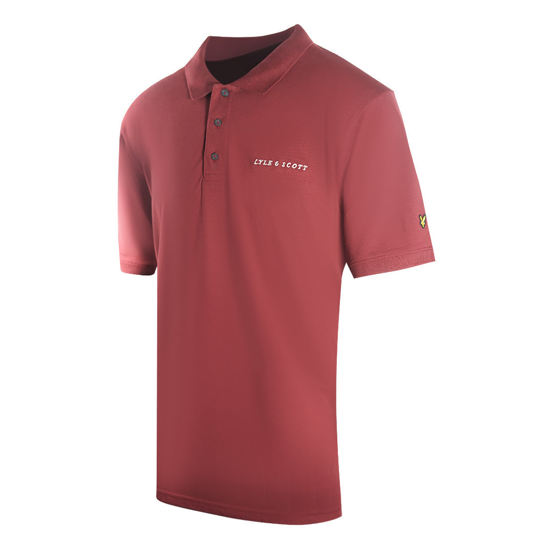 Lyle & Scott Plain Embroidered Logo Fletcher Burgundy Polo Shirt S