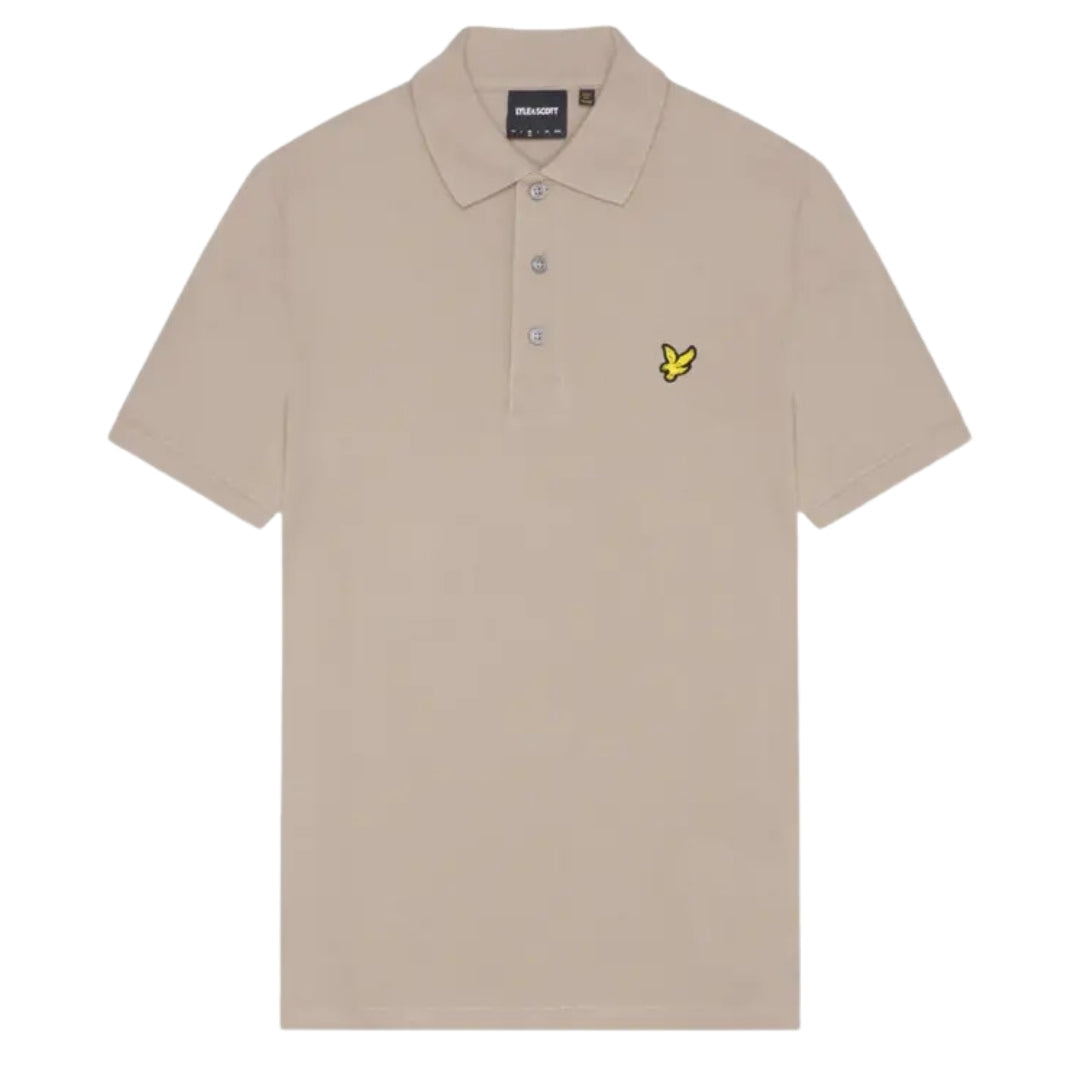 Lyle & Scott Branded Chest Logo Heritage Beige Polo Shirt S