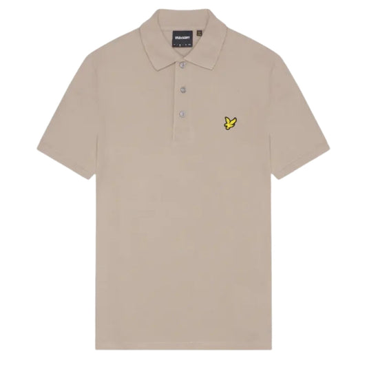 Lyle & Scott Branded Chest Logo Heritage Beige Polo Shirt S