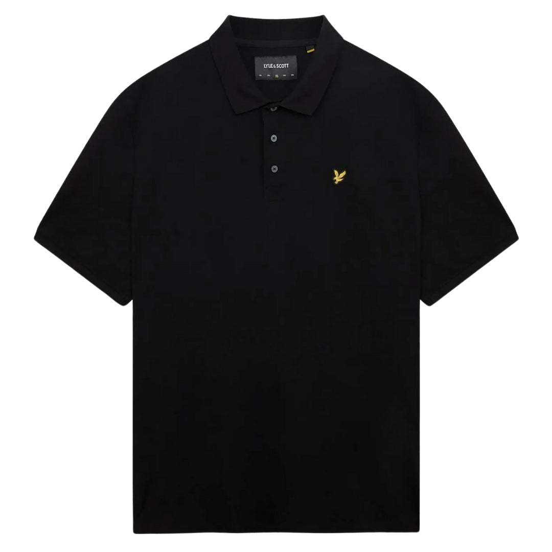 Lyle & Scott Branded Chest Logo Jet Black Polo Shirt L