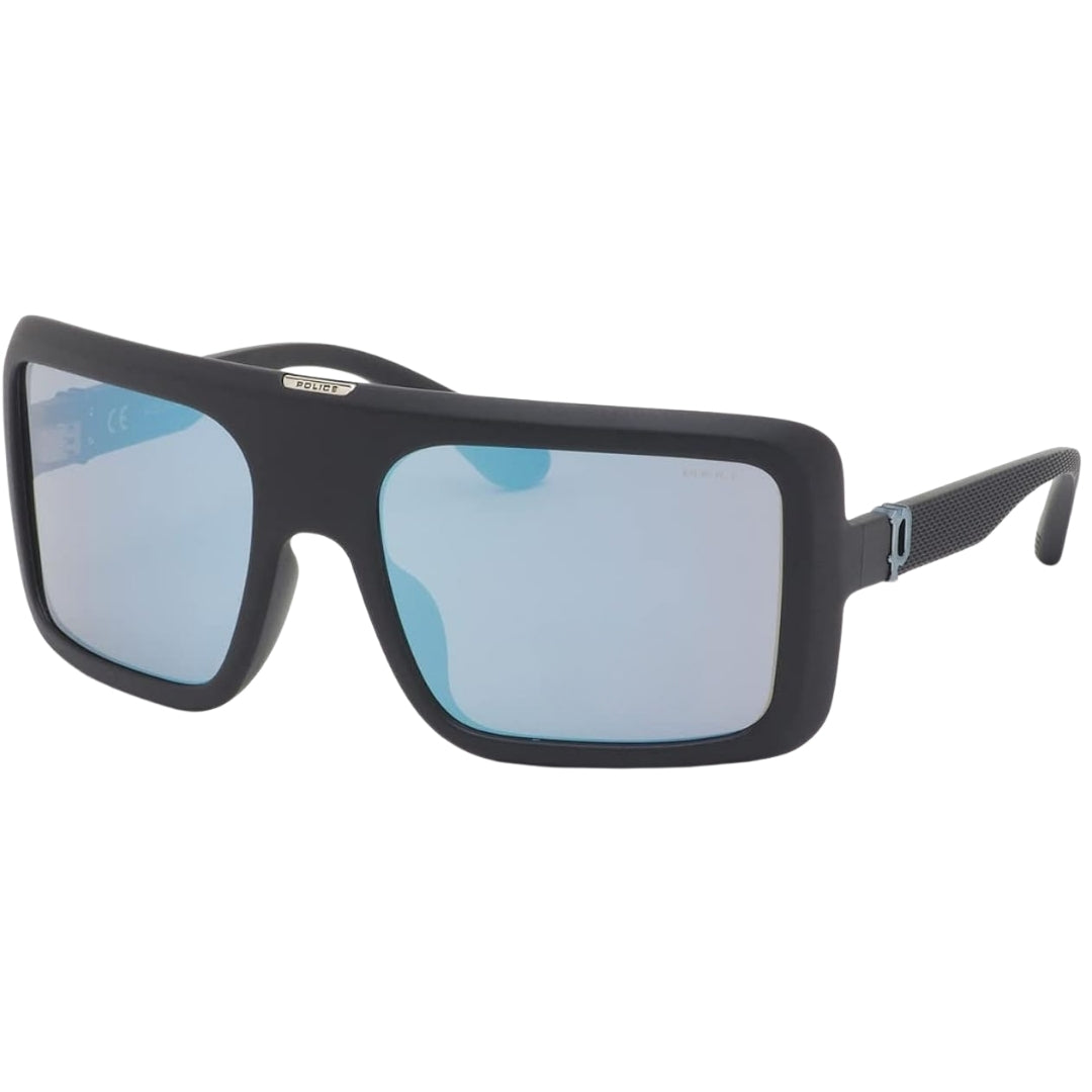 Police Full Rim Square Frame Matte Black Sunglasses SPLF62 U28B