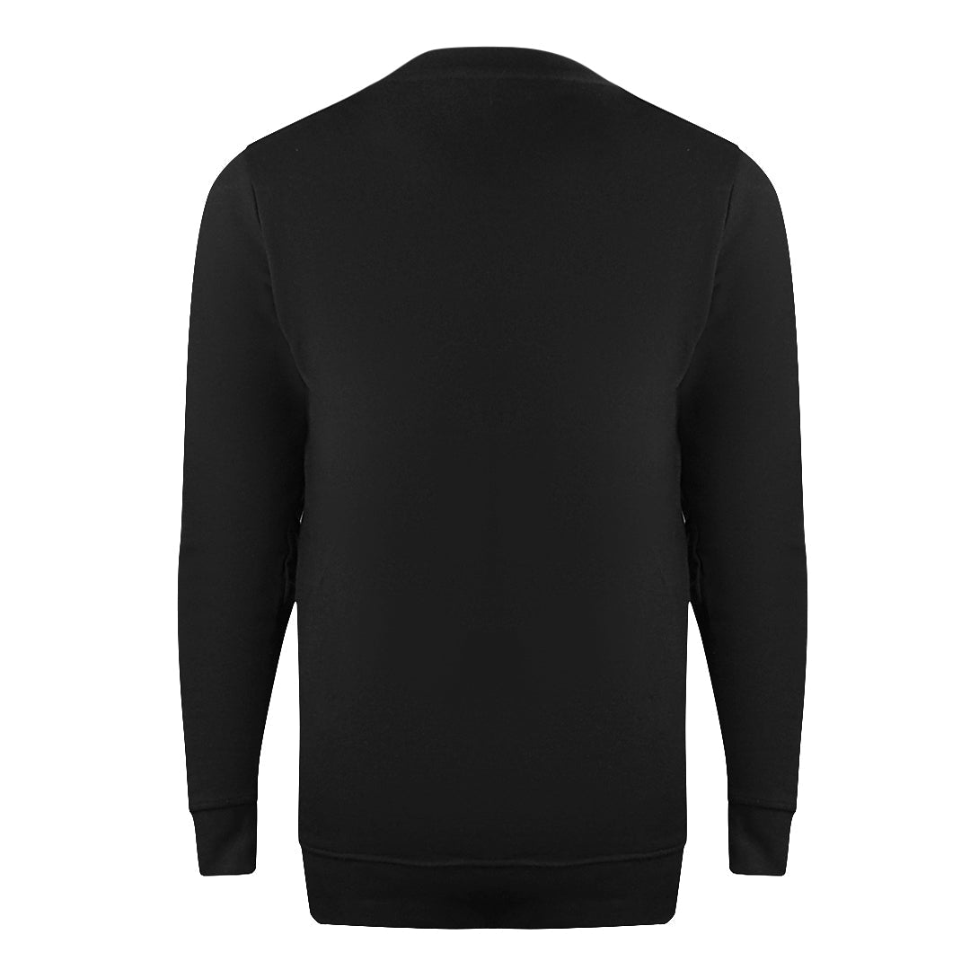 Cavalli Class Asymmetric Box Design Black Sweatshirt - Style Centre Wholesale