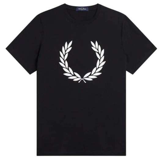 Fred Perry Laurel Wreath Print Kids Black T-Shirt