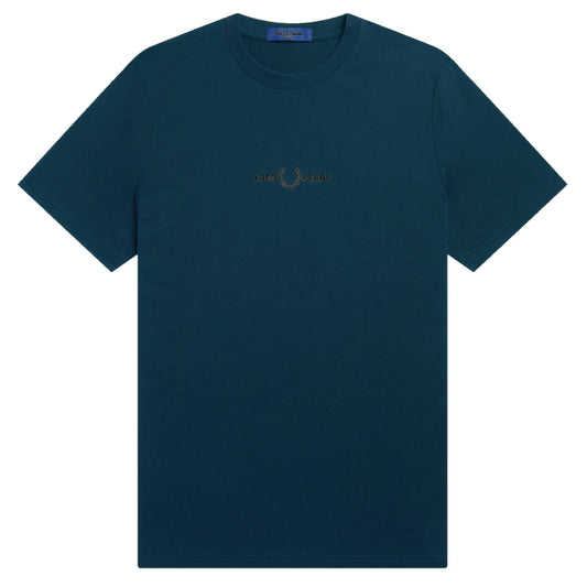 Fred Perry SY4119 N11 Embroidered T-Shirt N11 Ash Blue Blue T-Shirt KIDS 6/7