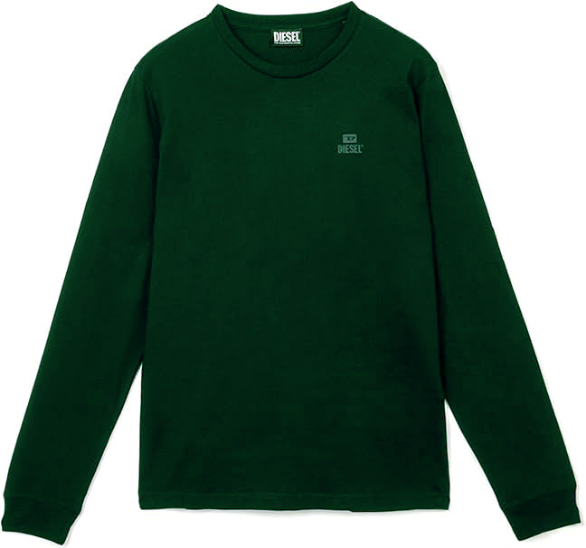 Diesel Small Monotone Logo Long Sleeve Green T-Shirt T-DIEGO-LONG-A-R-HD-NEWAGLIETTA 51F - Style Centre Wholesale