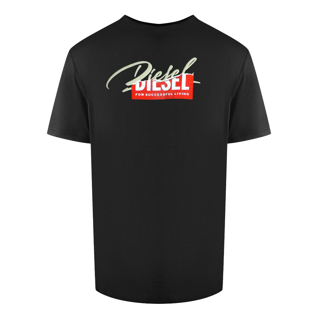 Diesel Signature Diesel Logo Black T-Shirt T-DIEGOR NEW CUTYAGLIETTA 900