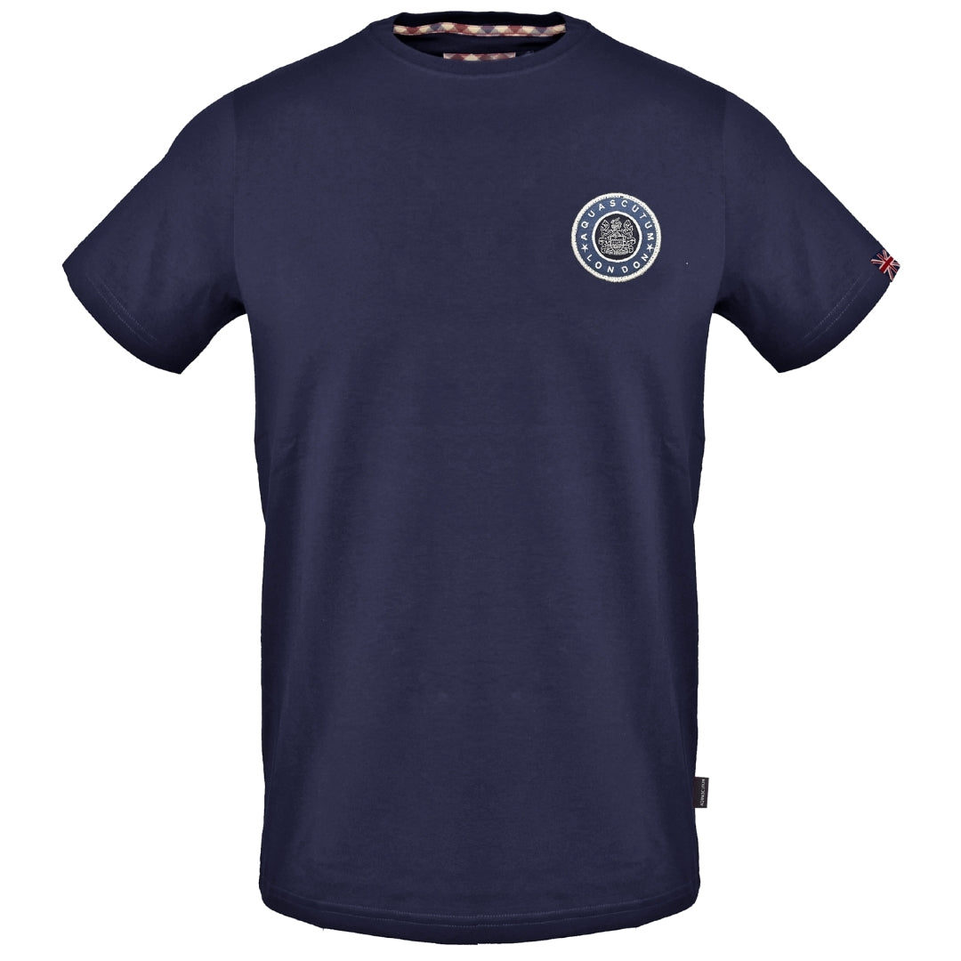 Aquascutum Small London Circle Logo Navy Blue T-Shirt S