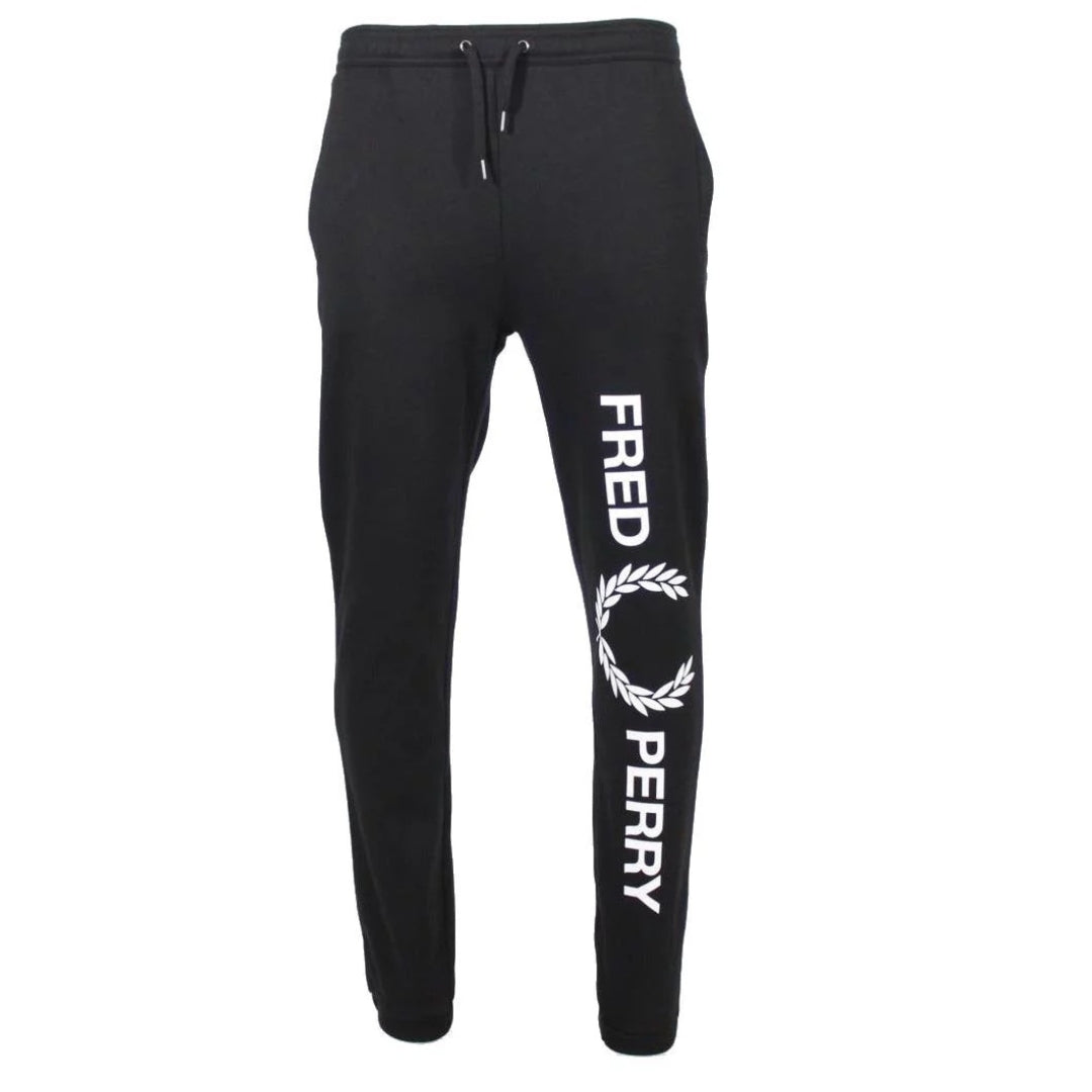 FRED PERRY T6506 102 BLACK BRANDED SWEATPANT S