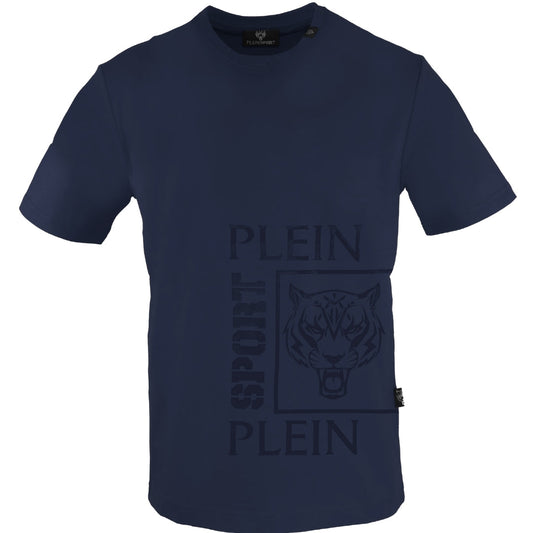 Plein Sport Square Branded Logo Navy Blue T-Shirt TIPS406 85