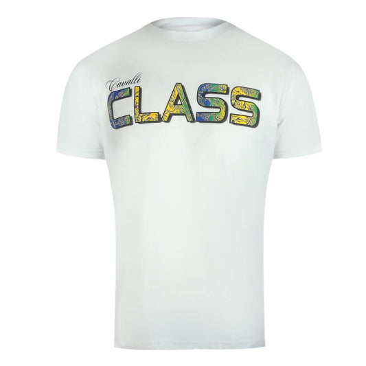 Cavalli Class Txt60I Jd060 00533 Off White T-Shirt Mens M