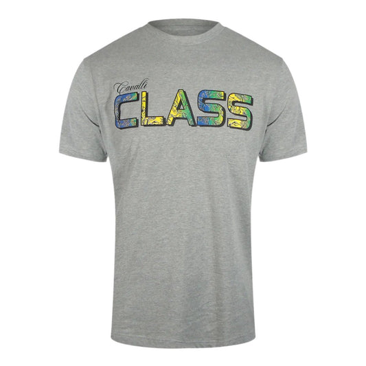 Cavalli Class Txt60I Jd060 05014 Grey Melange T-Shirt Mens M