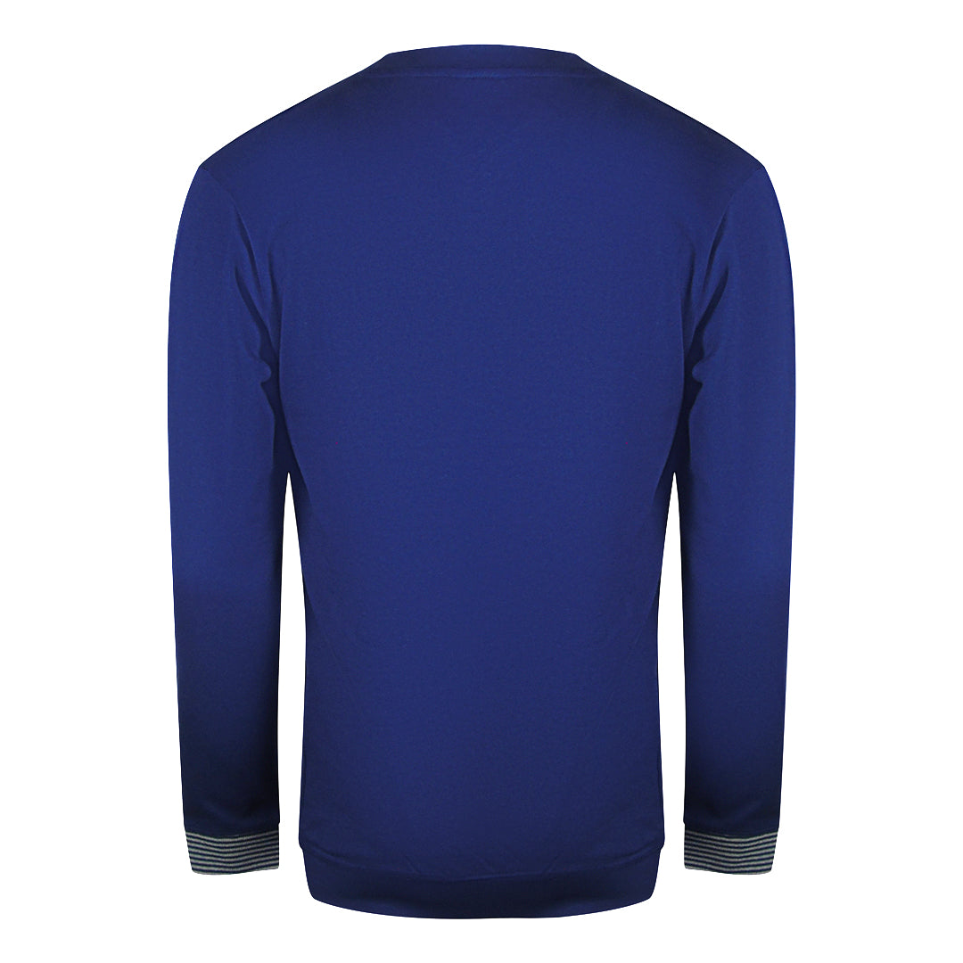 Cavalli Class Txt66C Cf050 04551 Iris Blue Round Neck Sweatshirt Mens - Style Centre Wholesale