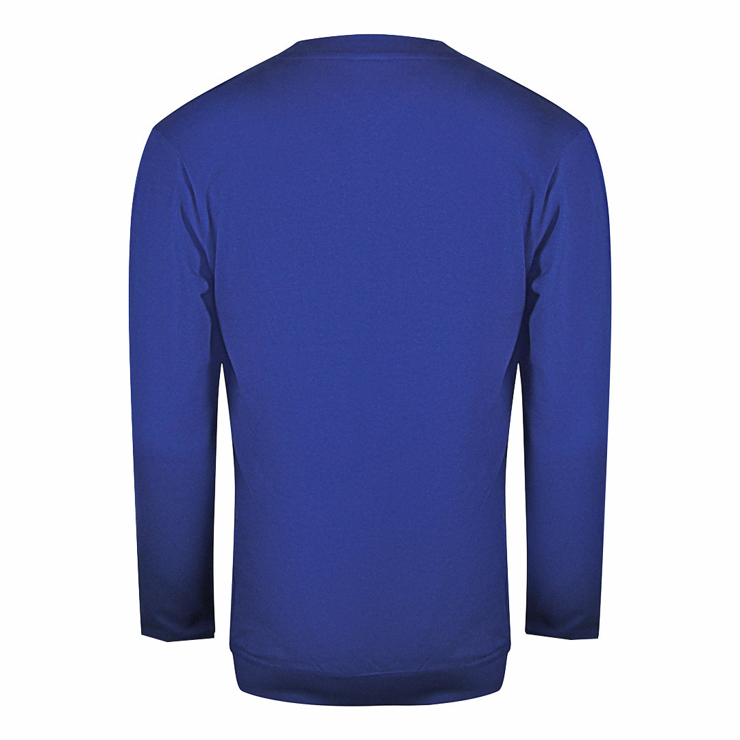 Cavalli Class Txt66H Cf050 04551 Iris Blue Round Neck Sweatshirt Mens - Style Centre Wholesale