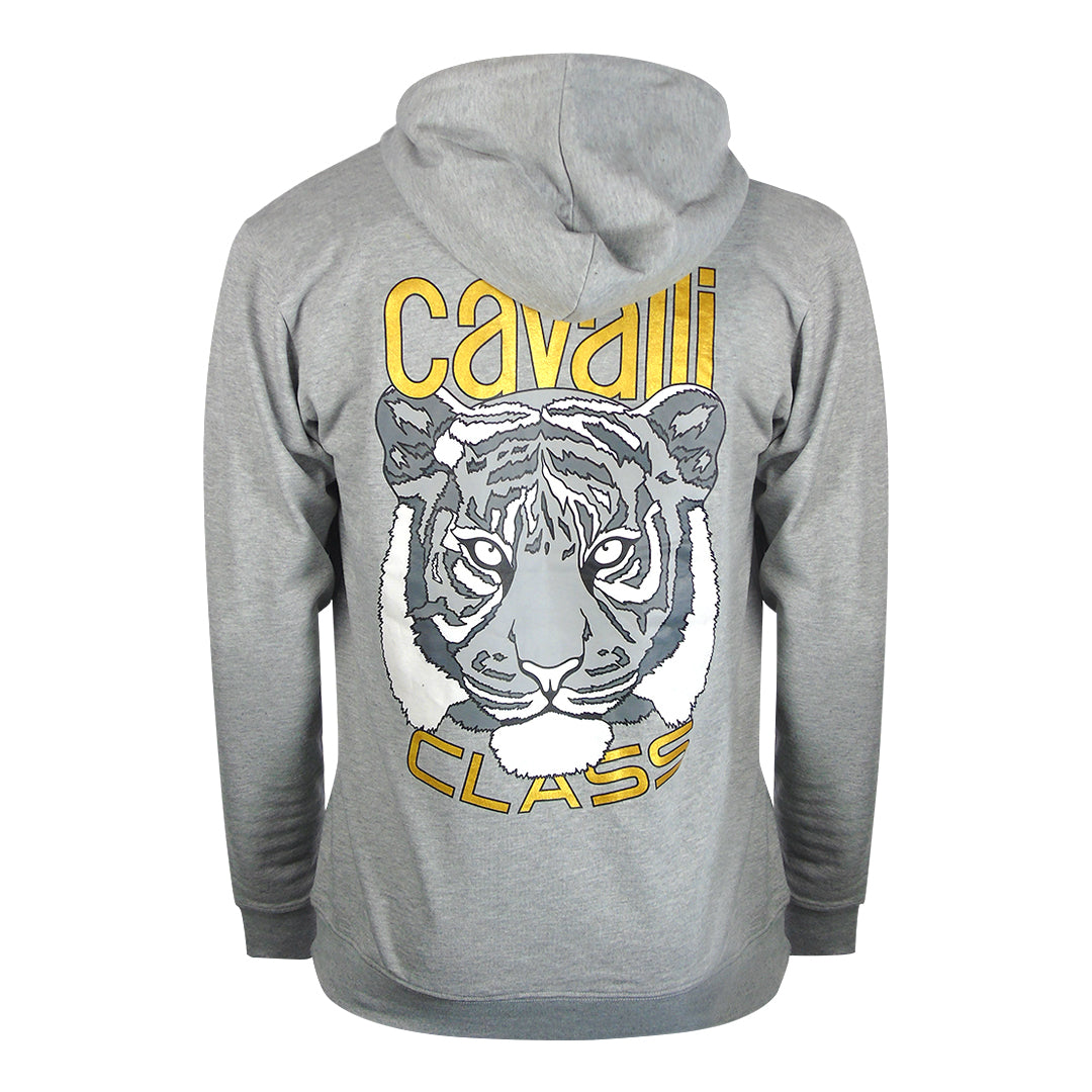 Cavalli Class Bold Tiger Graphic Grey Hoodie TXT68D CF050 05014 - Style Centre Wholesale