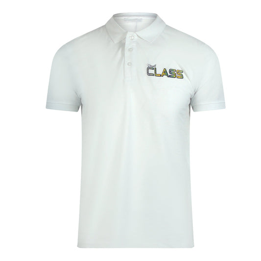 Cavalli Class Vibrant Floral Logo Off White Polo Shirt TXT64L JD060 00533 - Style Centre Wholesale