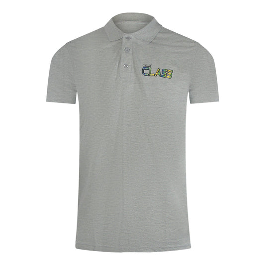 Cavalli Class Vibrant Floral Logo Grey Polo Shirt TXT64L JD060 05014