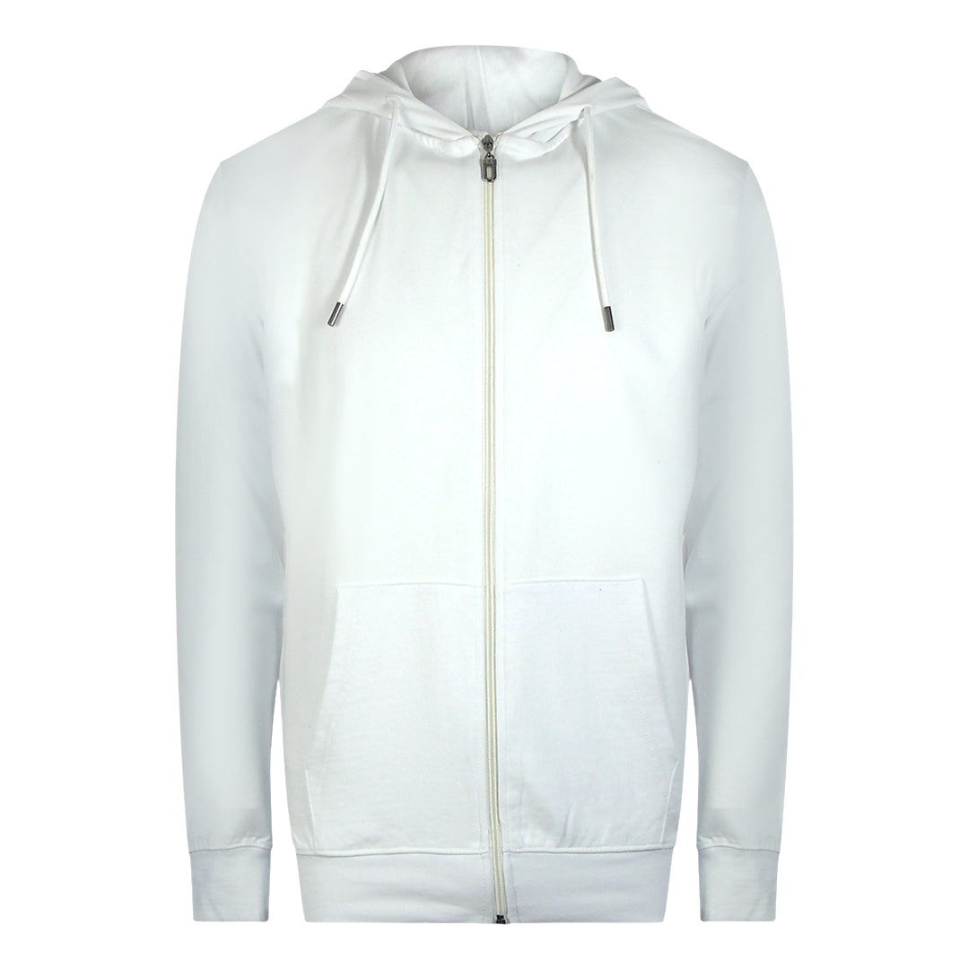 Cavalli Class Bold Floral Logo Off White Zip-Up Hoodie TXT68H CF050 00533 - Style Centre Wholesale