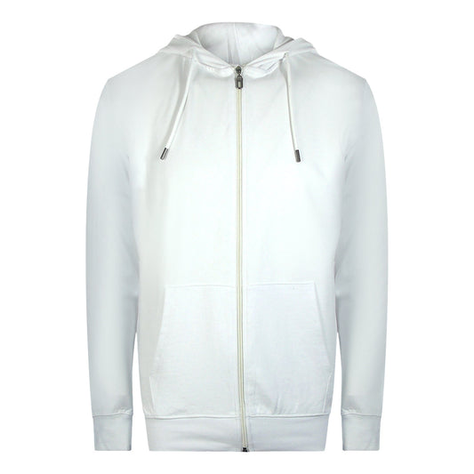 Cavalli Class Bold Floral Logo Off White Zip-Up Hoodie TXT68H CF050 00533 - Style Centre Wholesale