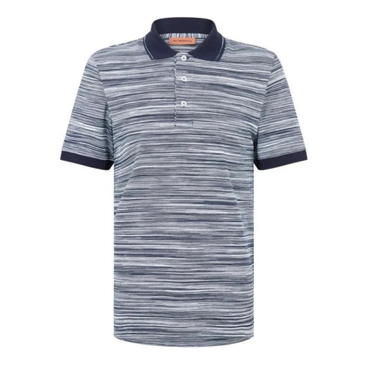 Missoni Short Sleeve Polo Blue And Purple Space Dyed S