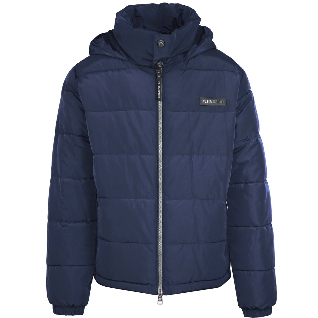 Plein Sport Bold Back Logo Padded Navy Blue Jacket S