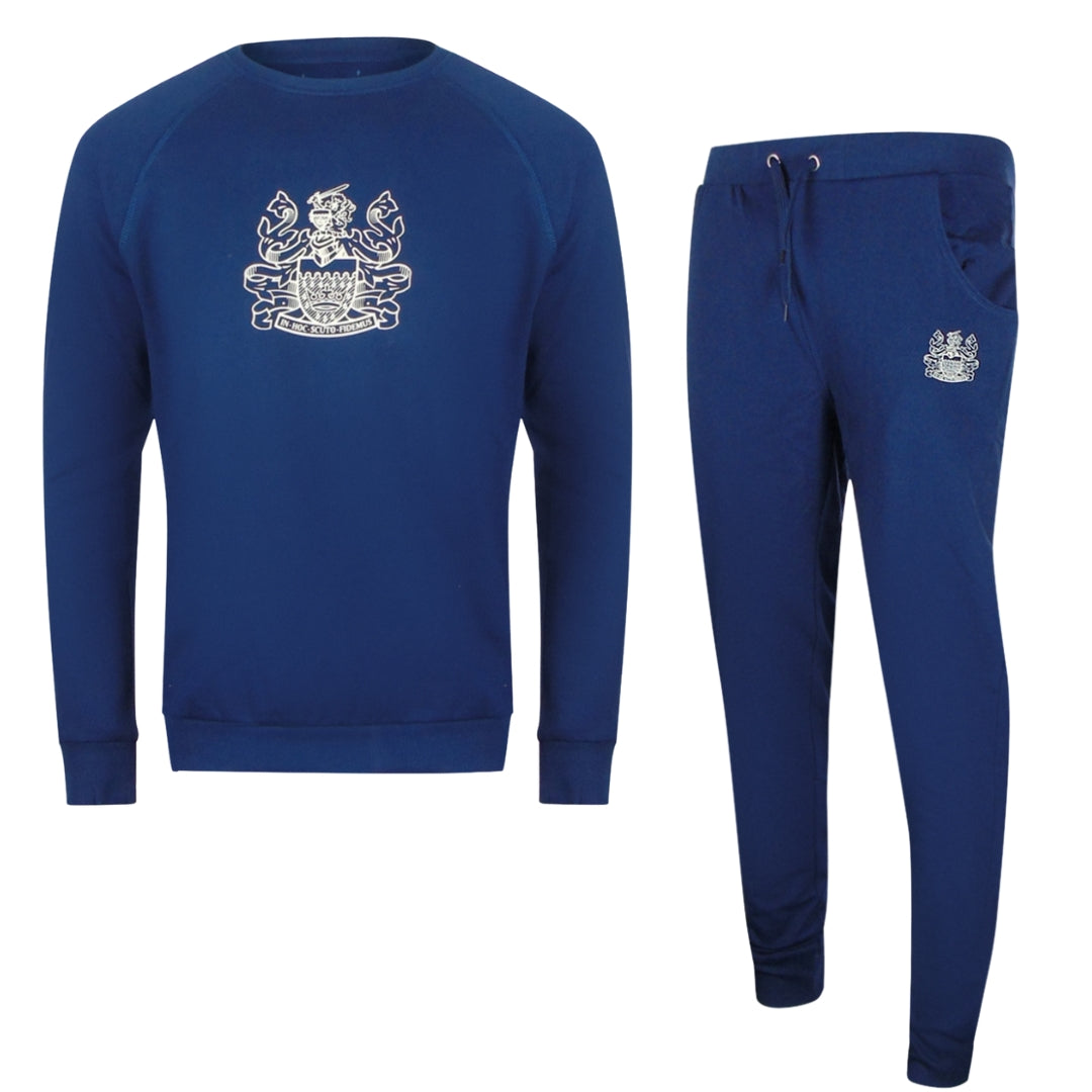 Aquascutium Iconic Crest Crewnecket St001 11 Navy Creckneck And Track Pants Set Male - Style Centre Wholesale