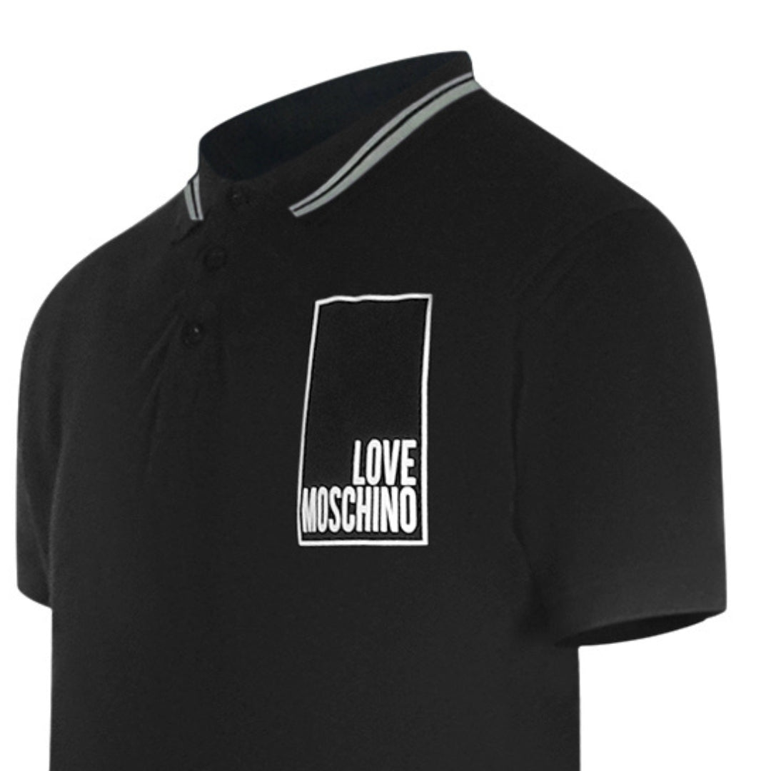 Love Moschino Jh7418Pp0Nl51000 Black Polo Shirt Mens