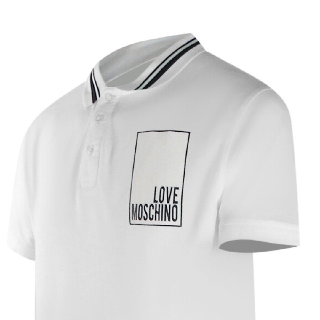 Love Moschino Jh7418Pp0Nl51100 White Polo Shirt Mens