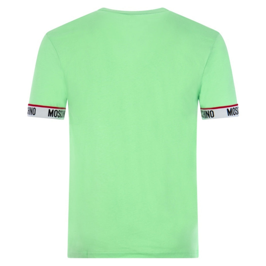 Moschino Taped Sleeve Ends Logo Green T-Shirt XS