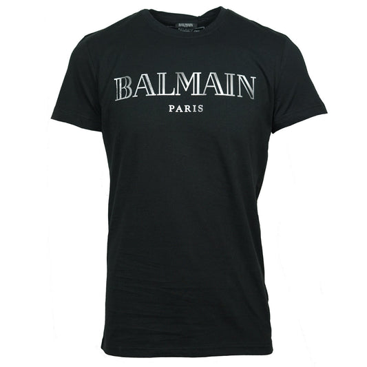 Balmain Sparkle Logo Black T Shirt