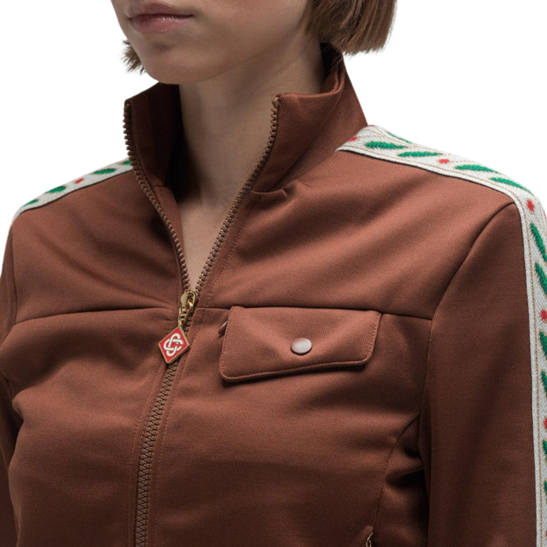 Casablanca Laurel Track Top Brown Wf23 Jtp 165 01 165 Brown Jackets Womens