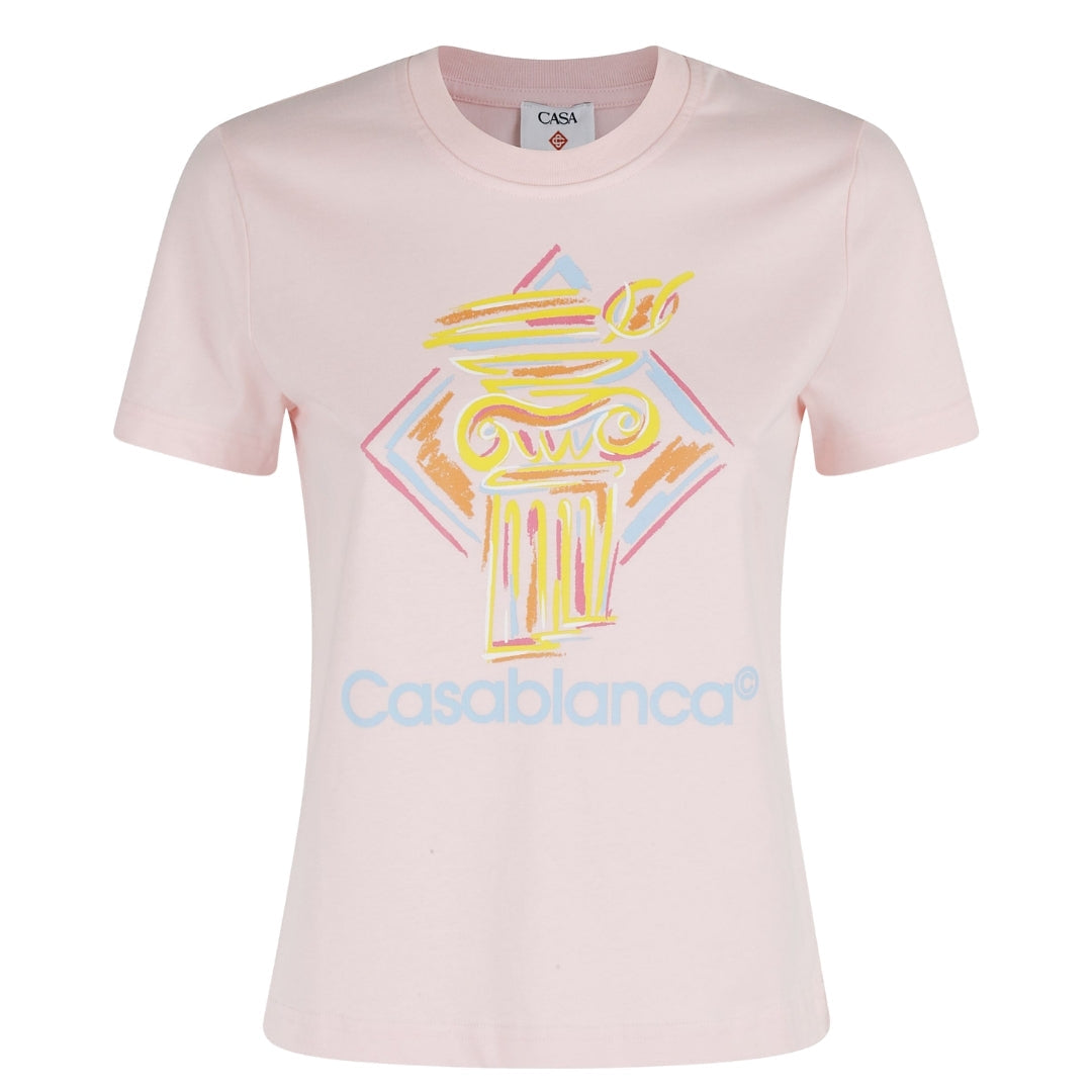 Casablanca Printed Fitted  T-Shirt Diamond Column Pink Wps25 Jts 020 01 020 Pink  T-Shirts Womens