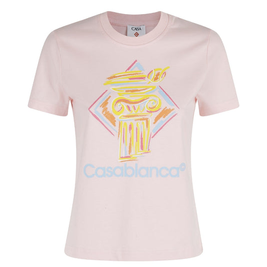 Casablanca Printed Fitted  T-Shirt Diamond Column Pink Wps25 Jts 020 01 020 Pink  T-Shirts Womens