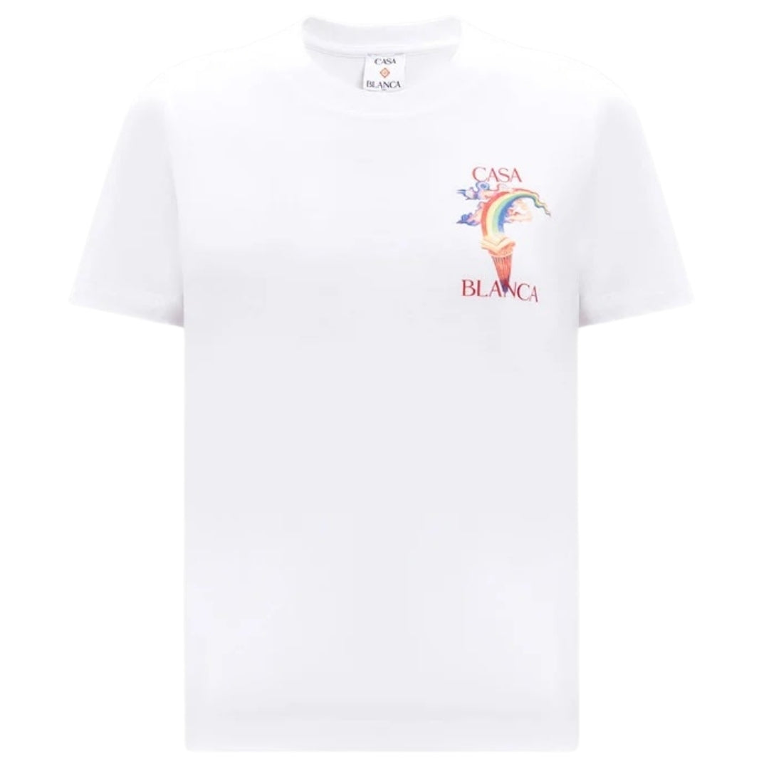 Casablanca Printed Fitted  T-Shirt Nature Teacher White Wps25 Jts 020 02 020 02 White  T-Shirts Womens
