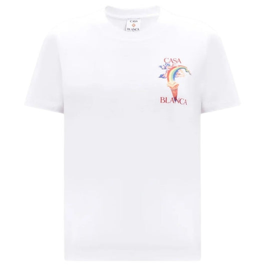 Casablanca Printed Fitted  T-Shirt Nature Teacher White Wps25 Jts 020 02 020 02 White  T-Shirts Womens
