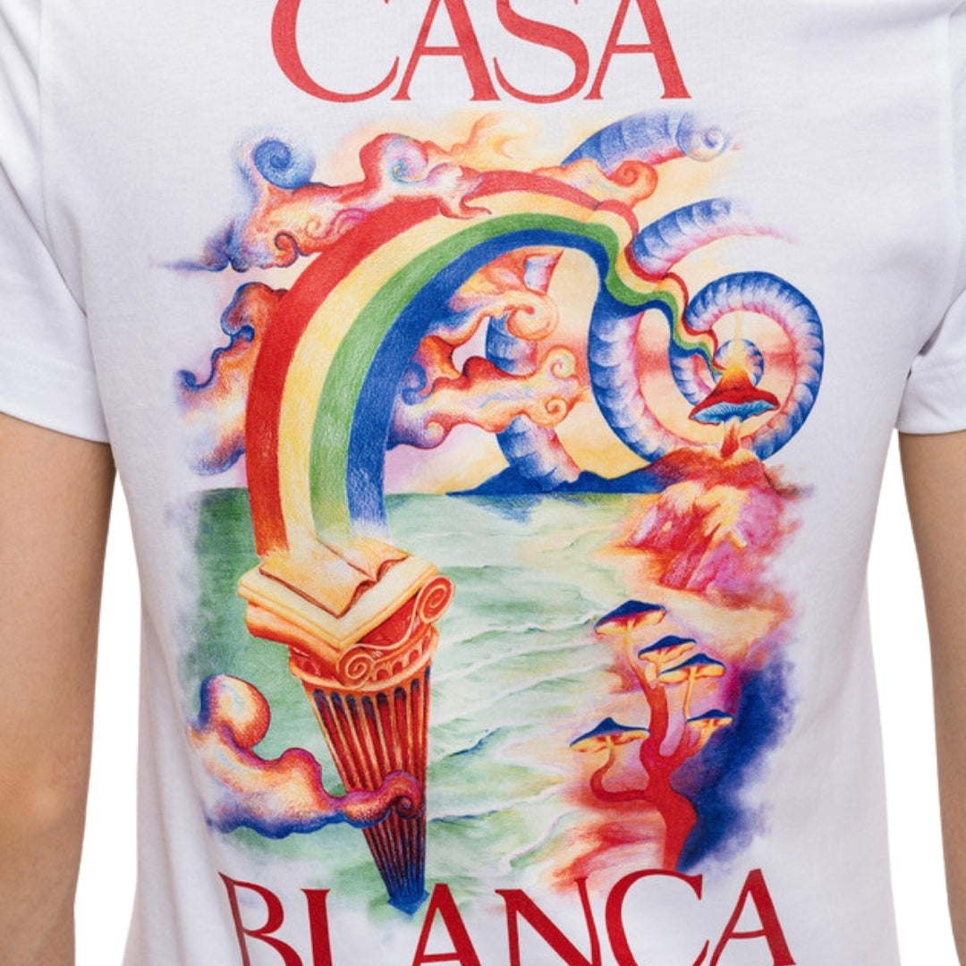 Casablanca Printed Fitted  T-Shirt Nature Teacher White Wps25 Jts 020 02 020 02 White  T-Shirts Womens