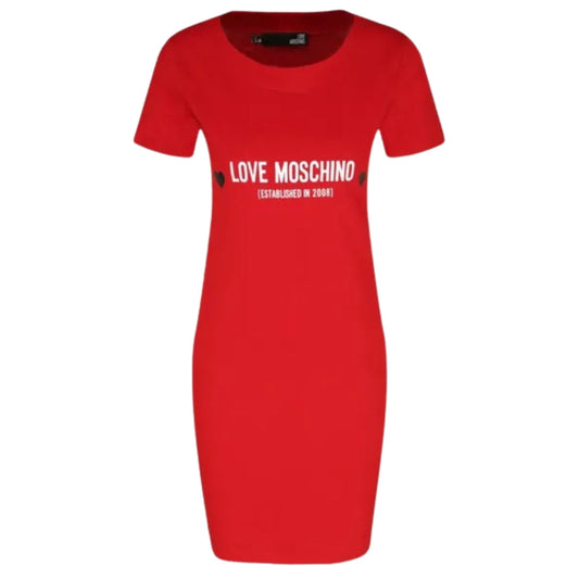 Love Moschino W592913 3876 P05 Red T Shirt Dress Female