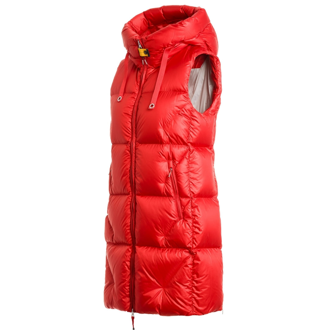 Parajumpers Zuly Red Long Down Gilet Jacket S