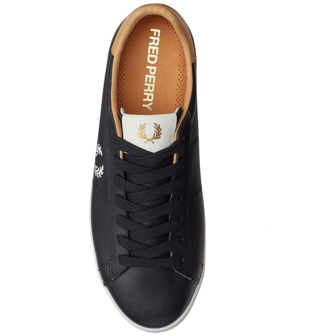 Fred Perry Spencer Vulc Leather B8350 102 Black Trainers B8350 102