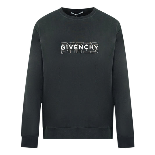 Givenchy Paris Cut Logo Black Sweater BMJ04630AF 001