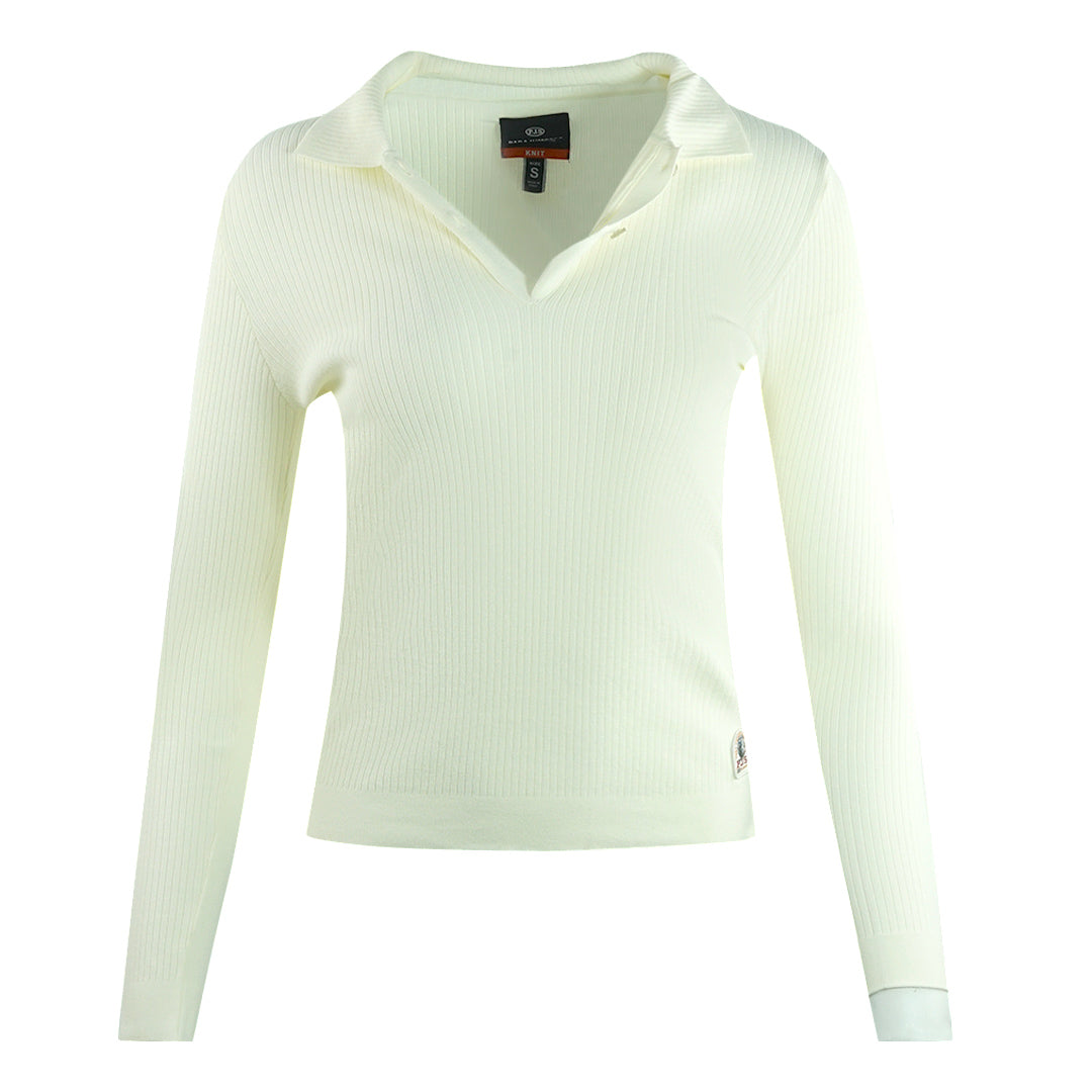 Parajumpers Caris Purity Long Sleeved White Polo Shirt Caris 0748