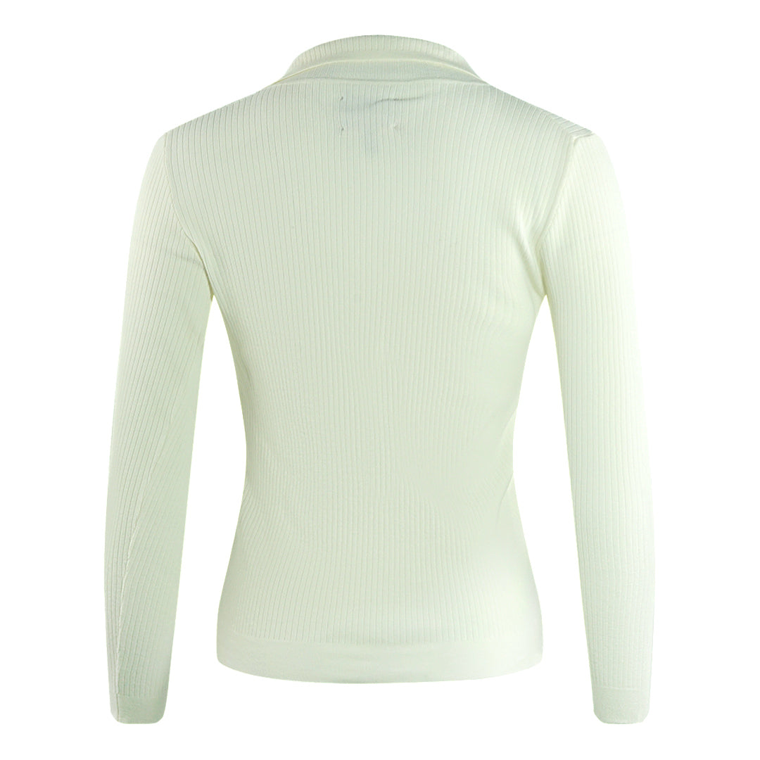 Parajumpers Caris Purity Long Sleeved White Polo Shirt Caris 0748