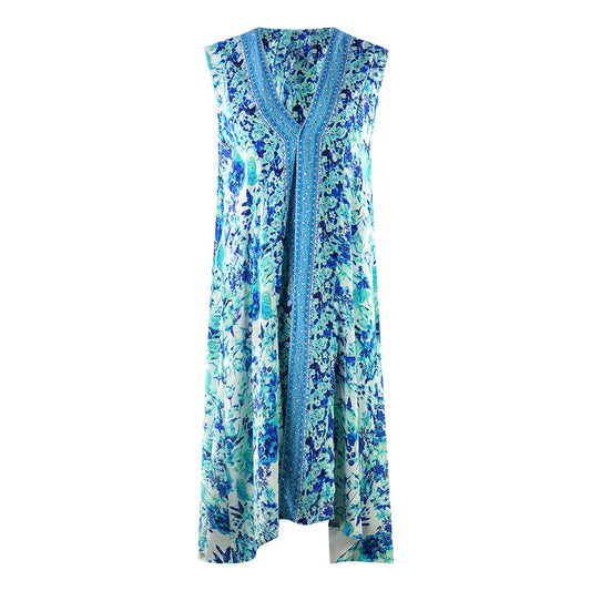 Inoa Catalina Azuro Blue Reversible Long Kimono